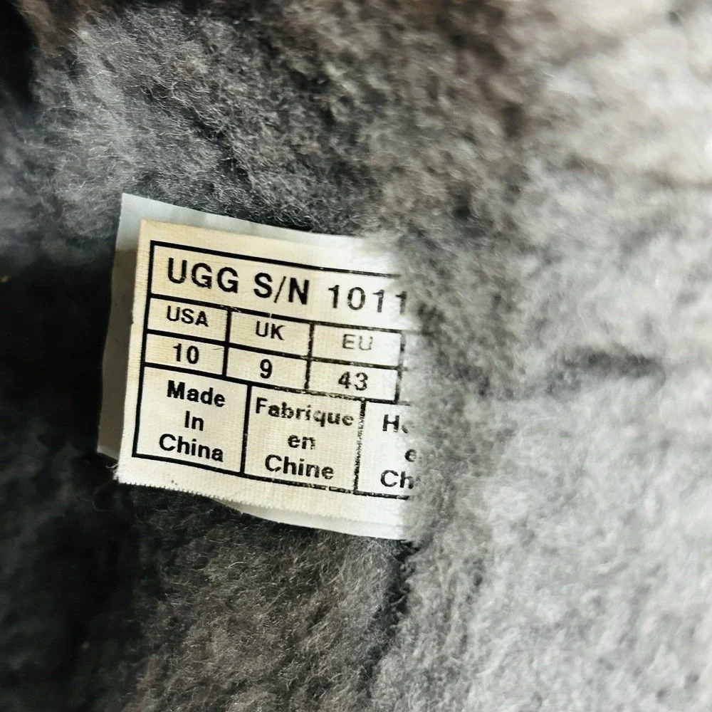 UGG Classic Mini boots in a medium washed denim fabric Men's size 10
